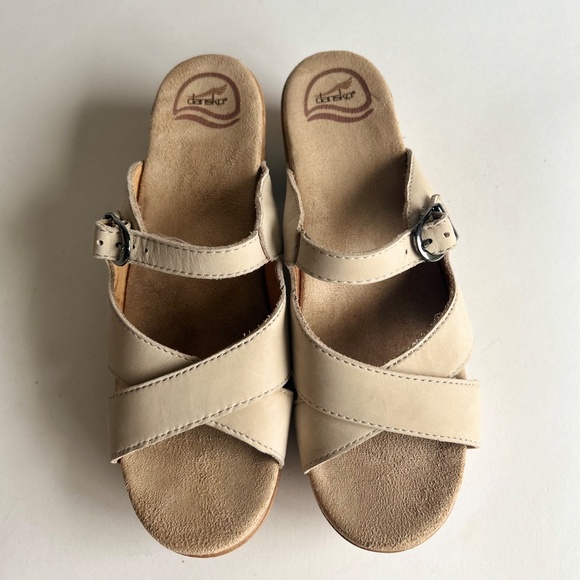 Dansko Beige Leather Adjustable Strap Clog Sandals size EUR 41, US 10.5 - Picture 6 of 14